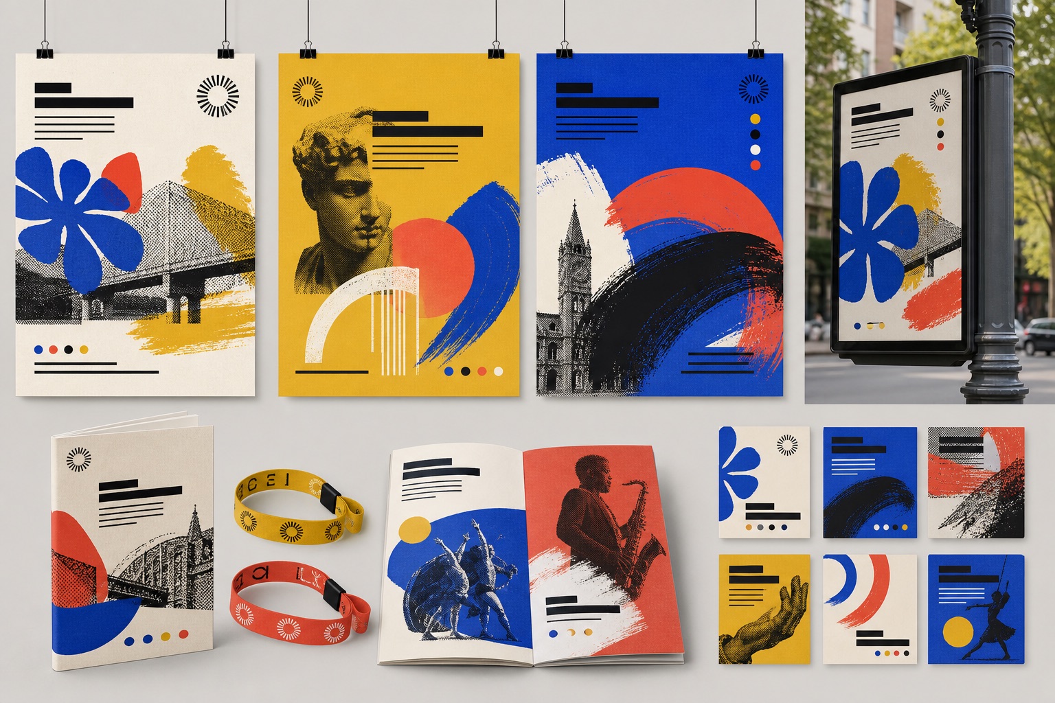 Arts festival poster system and event collateral