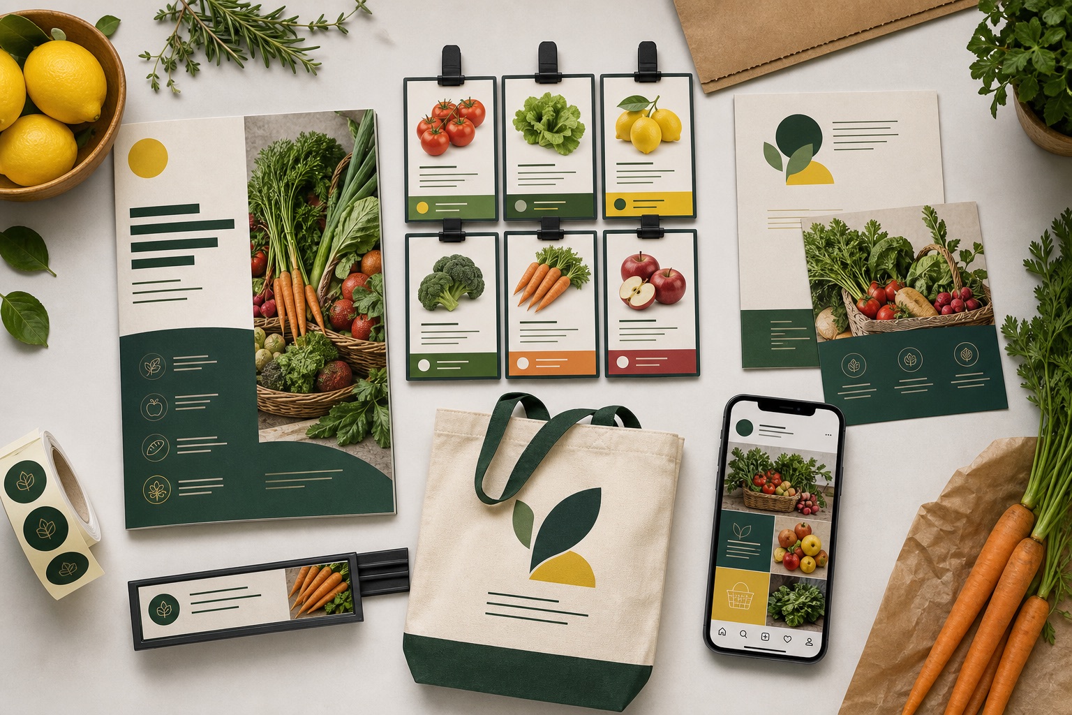 Local market flyer and retail promotion mockups